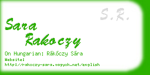 sara rakoczy business card
